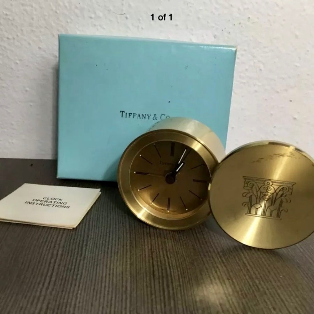 VINTAGE TIFFANY & CO BRASS SWISS MADE TRAVEL ALARM